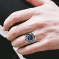 thumbnail image 2 of Men's Stainless Steel Montana Blue Stone Professional Truck Driver Ring, 2 of 7