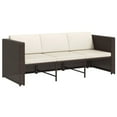 thumbnail image 5 of vidaXL Patio Lounge Set 4 Piece with Cushions Poly Rattan Seat Black/Brown, 5 of 12