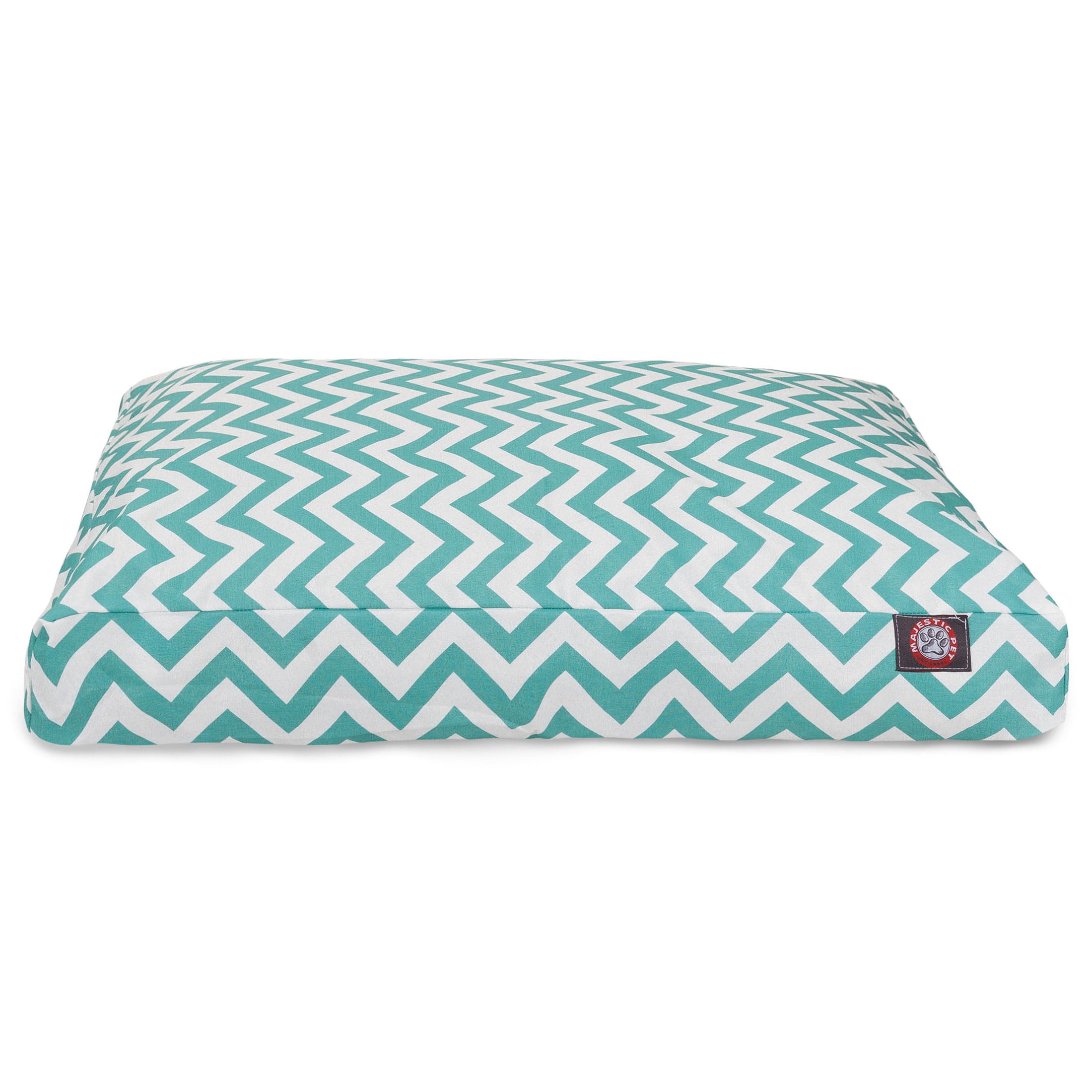 Majestic Pet Chevron Rectangle Dog Bed Treated Polyester Removable Cover Teal Extra Large 50" x 42" x 5"