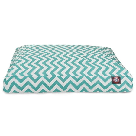 UPC: 0788995504900 | Majestic Pet Chevron Rectangle Dog Bed Treated Polyester Removable Cover Teal Extra Large 50  x 42  x 5