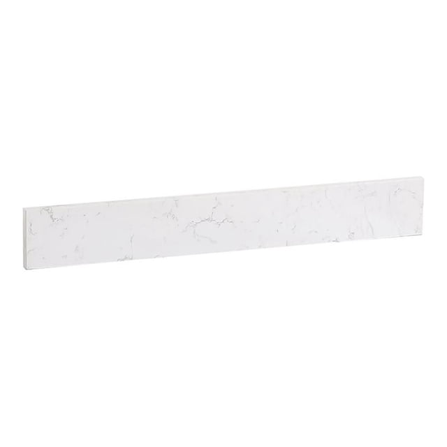 Pemberly Row 24" Traditional Quartz Backsplash in Calacatta White
