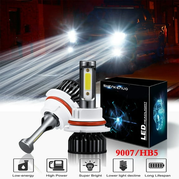 For Ford F150 1992-2003 Headlights,9007 HB5 High Beam and Low Beam Bulbs,SHENKENUO