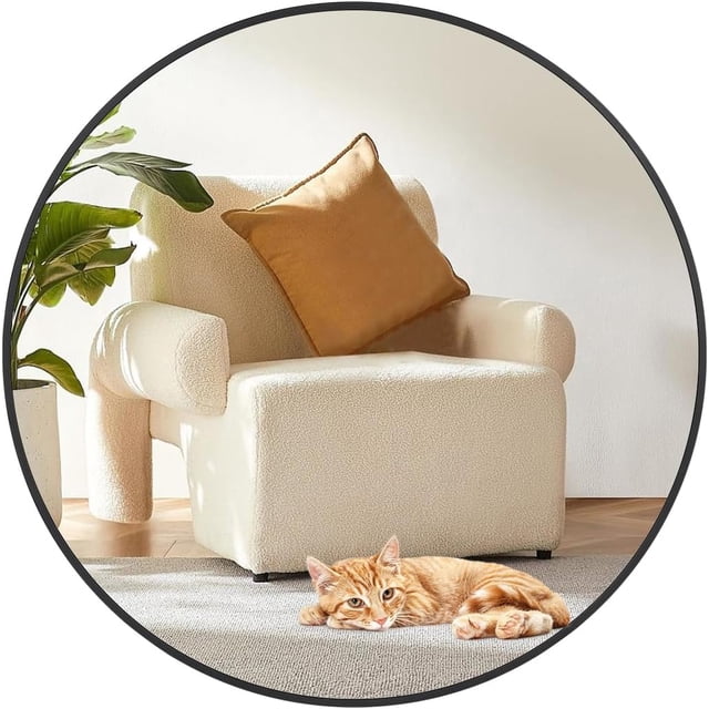 20-pulgada round wall decor mirrors con metal frame - easy-to-install circle mirror para entrada, vanity, dormitorio, y bathroom