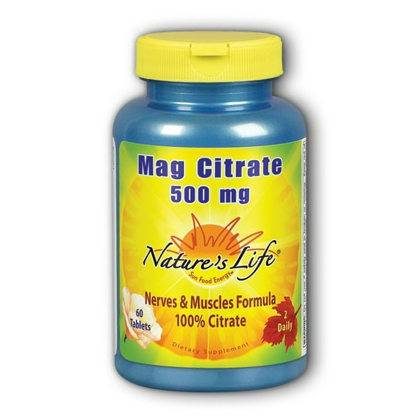 Citrato De Magnesio 500mg Magnesium Citrate 500 mg Nature's Life 60 Tabs - Walmart.com - Walmart.com