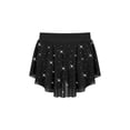 thumbnail image 4 of Haitryli Kids Girls Athletic Dance Skirt Glittery Rhinestones Gymnastics Ice Skating Builtins Swirl Flow Skirt Black 6, 4 of 7