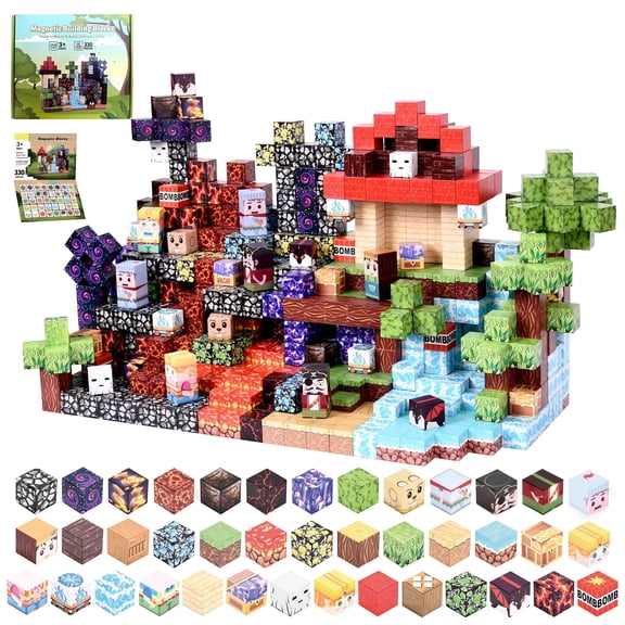 Magnetic Blocks, Magnetic Building Blocks ,TNQDA 330PCS 0.8in Magnetic Tiles for Toddler STEM Sensory, Magnetic Toys for Boys & Girls Age 3 4 5 6 7 8 9 10 11 12 Birthday Gifts