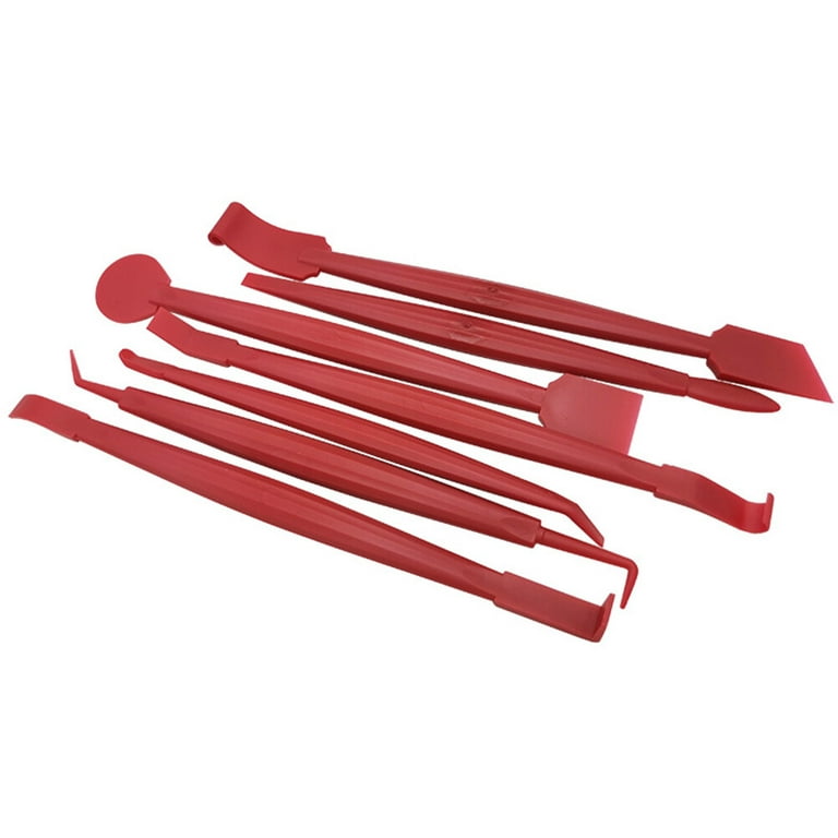1 Set of 7Pcs Auto Trim Removal Tool Set Car Window Tint Tool Kit Car Wrap  Stickers Tool Set Tinting Squeegee Film Cutter Tool (Red) 