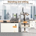thumbnail image 4 of ANPOO Farmhouse Electric Standing Desk with Storage and Power Outlets, 55" Height Adjustable Computer Desk with Storage Drawers & Sliding Barn Door, L Shaped Standing Computer Desk for Home Office, 4 of 9