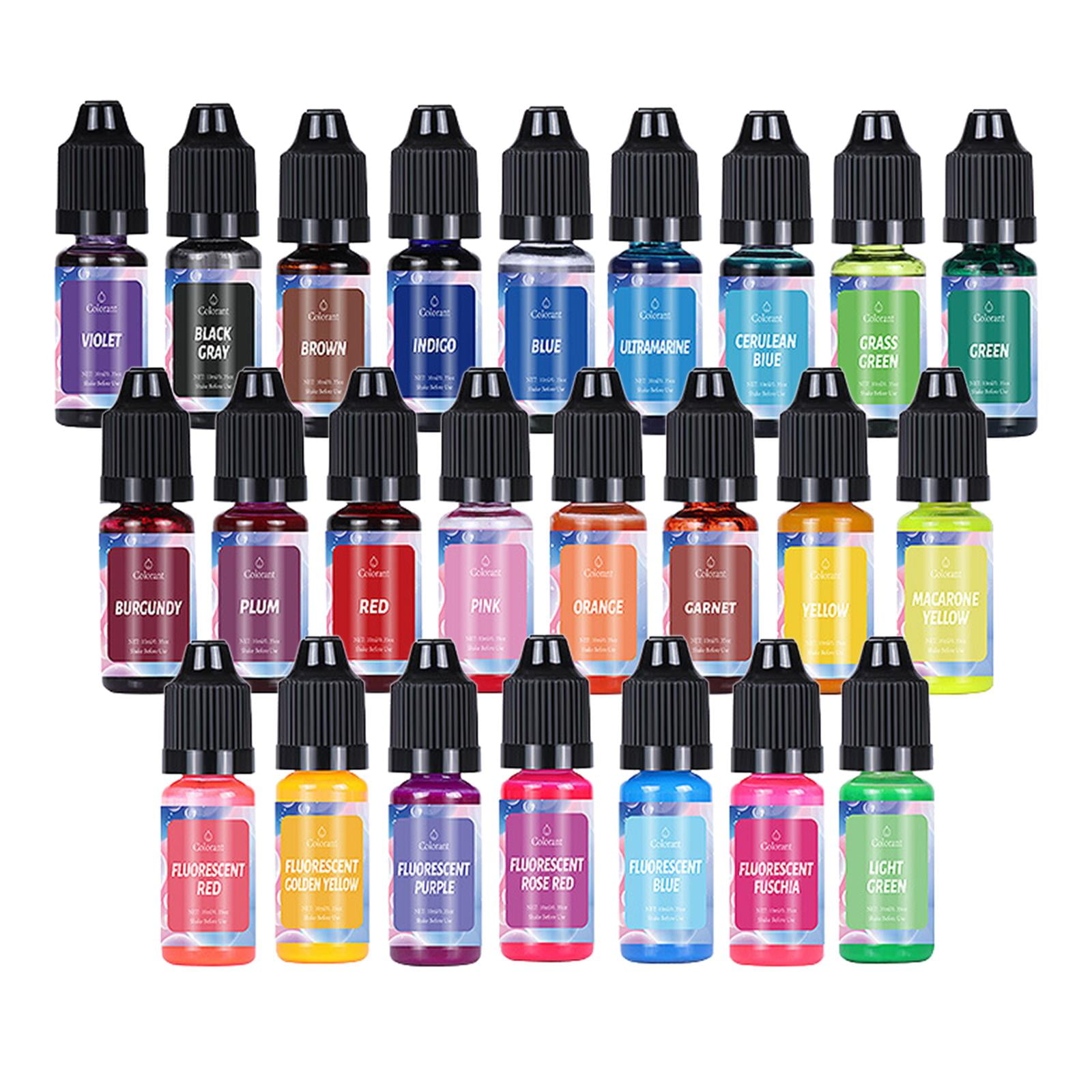 Ink Set, Epoxy Resin Pigment High Concentrated Liquid Dye Colorants Based Ink 10ml Each for DIY Crafts Scrapbook , Multicolor, 10ml