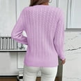 thumbnail image 4 of Women's Sweaters Crewneck Cable Knit Long Sleeve Pullover Casual Loose Fit Fall Outfits Fashion Clothes 2025, 4 of 5