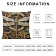 thumbnail image 5 of PRATYUS  Steampunk Style Double Sides Print Pillow Cover,Gold Gears Print Pillowcase Soft Square Cushion Case ,Dragonfly Throw Pillow Covers for Living Room Decor 24x24in, 5 of 5