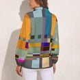thumbnail image 2 of Mondrian Long Sleeve Blouse Woman Streetwear Casual Shirts Summer Oversize Woman Streetwear Clothing Birthday Present, 2 of 7