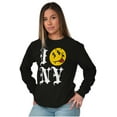 thumbnail image 4 of I Love NY Tongue Out Money Eyes Face Long Sleeve TShirt Men Women Brisco Brands S, 4 of 5