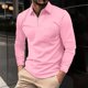 thumbnail image 3 of Camiseta de manga larga con solapa para hombre - Camisetas lisas informales para las fiestas - Tejido de poliéster - Tallas S-XXXL, 3 of 5