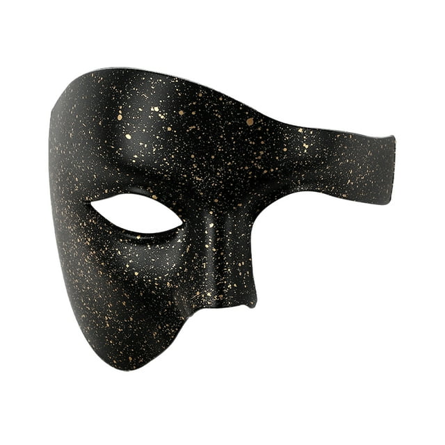 Wisewang Wide Application Half Face Mask For Various Occasions Half Face Masquerade Masks Made With Plastic Black gold dot 1Set