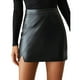 thumbnail image 5 of Qarigey Lady Winter Leather Bodycon Irregular Mini Fiesta sólida Slim High Waist A-Line Dress Travel Holiday Shopping Prendas para la parte inferior del cuerpo Negro/ S, 5 of 6