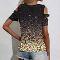 thumbnail image 5 of Gibobby Playera Manga Corta para Mujer Camiseta manga corta con cuello redondo y hombros descubiertos para mujer para uso informal(Negro,G), 5 of 5