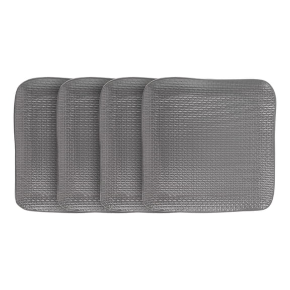 Stone Lain Olivia Stoneware Dinner Plate Replacements, 4 Count, Gray Basket Weave