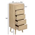 thumbnail image 3 of Finnhomy Rattan Tall Dresser with 5 Drawers, Natural, 3 of 8