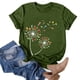 thumbnail image 4 of Gibobby Blusa Mujer Blusa T camisa O cuello de mangas sueltas Mujeres Casual Impresión Carta de mujer Blouse de la mujer（Verde， L), 4 of 5