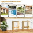 thumbnail image 6 of Topbuy Outdoor Wood Bar Stools Set of 2 30” Bar Height Acacia Wood Stools with PE Rattan Saddle Seat Outdoor Wicker Bar Chairs, 6 of 8