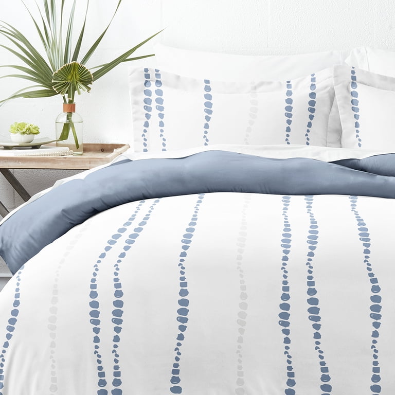 Noble Linens Reversible Coastal Blue Duvet Cover Set, Full/Queen photo 7