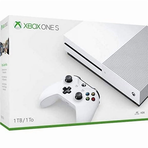 Restored Microsoft Xbox One S 1TB Gaming Console White (Refurbished)