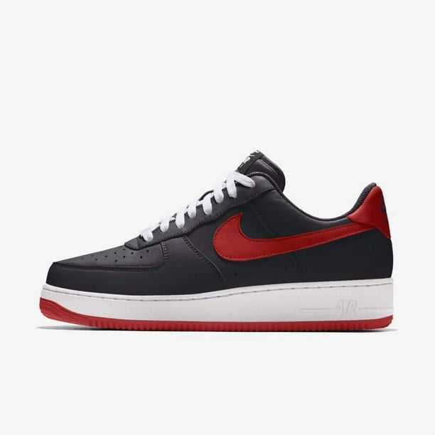 Ni&ke Air Force 1 Low Leather Black Red Swoosh White AJ 1 Retro Inspired All Size