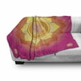 thumbnail image 3 of Lotus Soft Flannel Fleece Throw Blanket, Mandala with Planet Cosmos Galaxy Themed Graphic Art Print, Cozy Plush for Indoor and Outdoor Use, 60" x 80", Hot Pink Yellow Red, by Ambesonne, 3 of 6