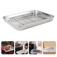 thumbnail image 4 of Miangastore 1 Set Baking Sheet Pan with Wire Rack Stainless Steel Baking Pan Tray Toaster Oven Pans Tray with Cooling Racks for Kitchen Baking Cooking Accessories, 4 of 9