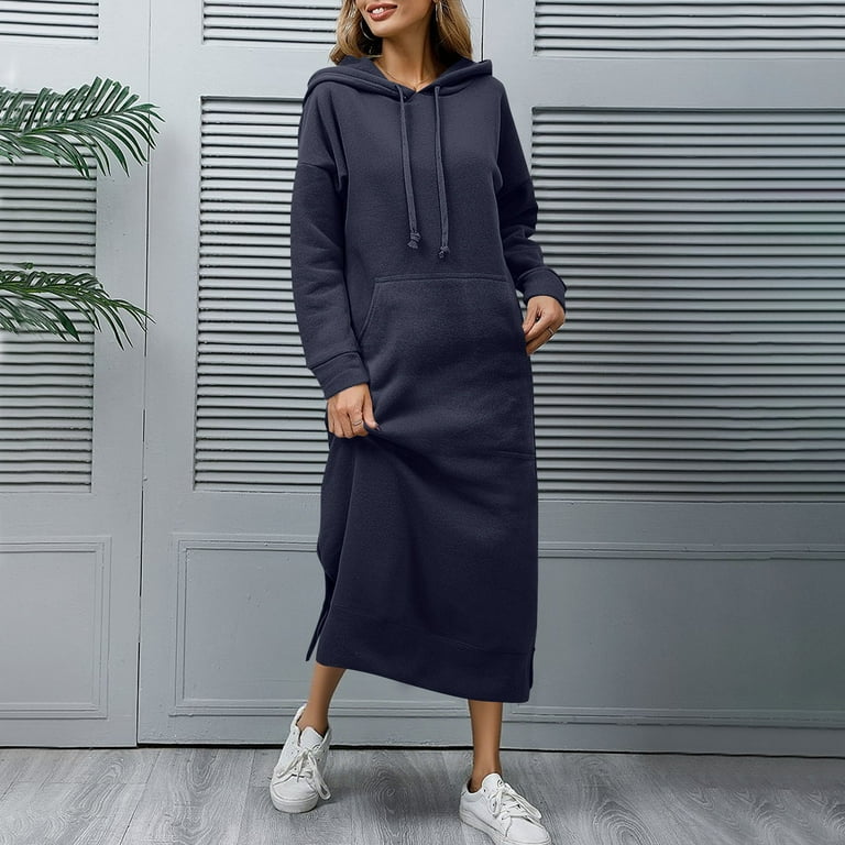 floor length sweatshirt dress All Day Ribbed Knit Dress Black by Snoga Athletics 1X main image 0