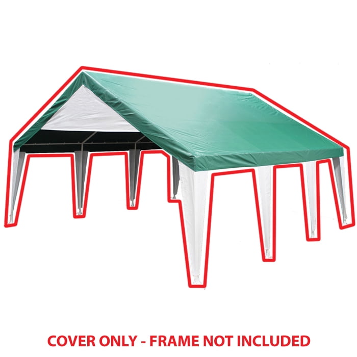 King Canopy 20 ft x 20 ft Green/White Carport Canopy Cover Walmart