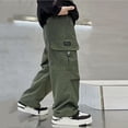 thumbnail image 5 of Bovxnpu Boys Pull on Cargo Pants Hiking Sports Pants Cargo Straight Leg Boys Loose Versatile Casual Outer Comfortable Sweatpants Pants, 5 of 6