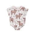 thumbnail image 1 of Wassery Baby Girls Summer Casual Jumpsuit 3M 6M 12M 18M Infant Girls Pink Short Sleeve Cartoon Cattle Print Playsuit, 1 of 8