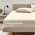 thumbnail image 6 of Bare Home Ultra-Soft Fitted Sheet + Pillowcase Set - Premium 1800 Collection - Deep Pocket - Twin XL, Sand, 6 of 8
