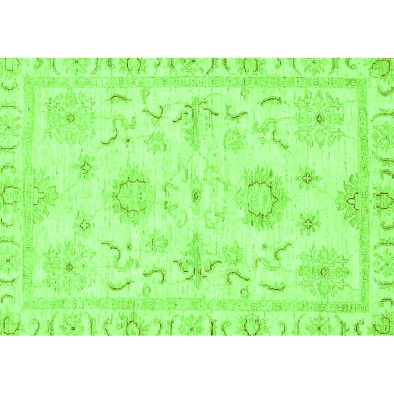Ahgly Company Indoor Rectangle Oriental Green Traditional Area Rugs, 8' x 12'