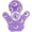 Purple, variant on Rollerball Metal Rolling Ball Massage Body Palm Massager Glove for Pain and Stress Relief, Pink