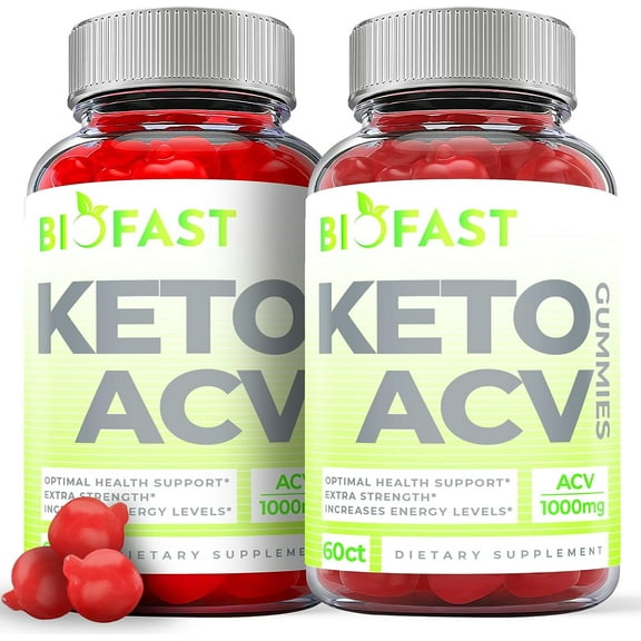 (2 Pack) Biofast Keto ACV Gummies - Apple Cider Vinegar Supplement for Weight Loss - Energy & Focus Boosting Dietary Supplements for Weight Management & Metabolism - Fat Burn - 120 Gummies