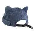 thumbnail image 2 of Gorra Docker, gorro ajustable con borde enrollable, sin ala, para picnic y fiestas Azul oscuro, 2 of 8