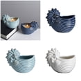 thumbnail image 2 of AOOOWER Ceramic Conch Shape Candle Tray Easy Cleaning Coastal Theme Succulents Pot Decors, 2 of 10