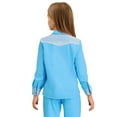 thumbnail image 2 of TiaoBug Kids Western Cowboy Shirts Fringe Tassels Sequin Cowgirl Tops Long Sleeve Blouse Button Down Coat Blue 16, 2 of 5