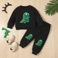 thumbnail image 2 of Xudanell Baby Boy Outfits 2 Piece Cartoon Set Baby Winter Clothes Long Sleeved Dinosaur Pattern Sweatshirt Drawstring Pants Sets, 2 of 4