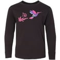 thumbnail image 3 of Inktastic Hummingbird Flying Swirl Long Sleeve Youth T-Shirt, 3 of 5