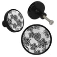 thumbnail image 2 of 4 Pcs Floral Lace Knobs for Kitchen Cabinet Cupboard Dresser Bookcase Drawer Pulls Handles Round Home Decor, 2 of 5