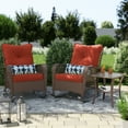 thumbnail image 4 of Poteban 3-Piece Outdoor Rocking Chairs, Brown Wicker Patio Furniture with Thickened Cushions and Table for Porch (Wine Red), 4 of 10
