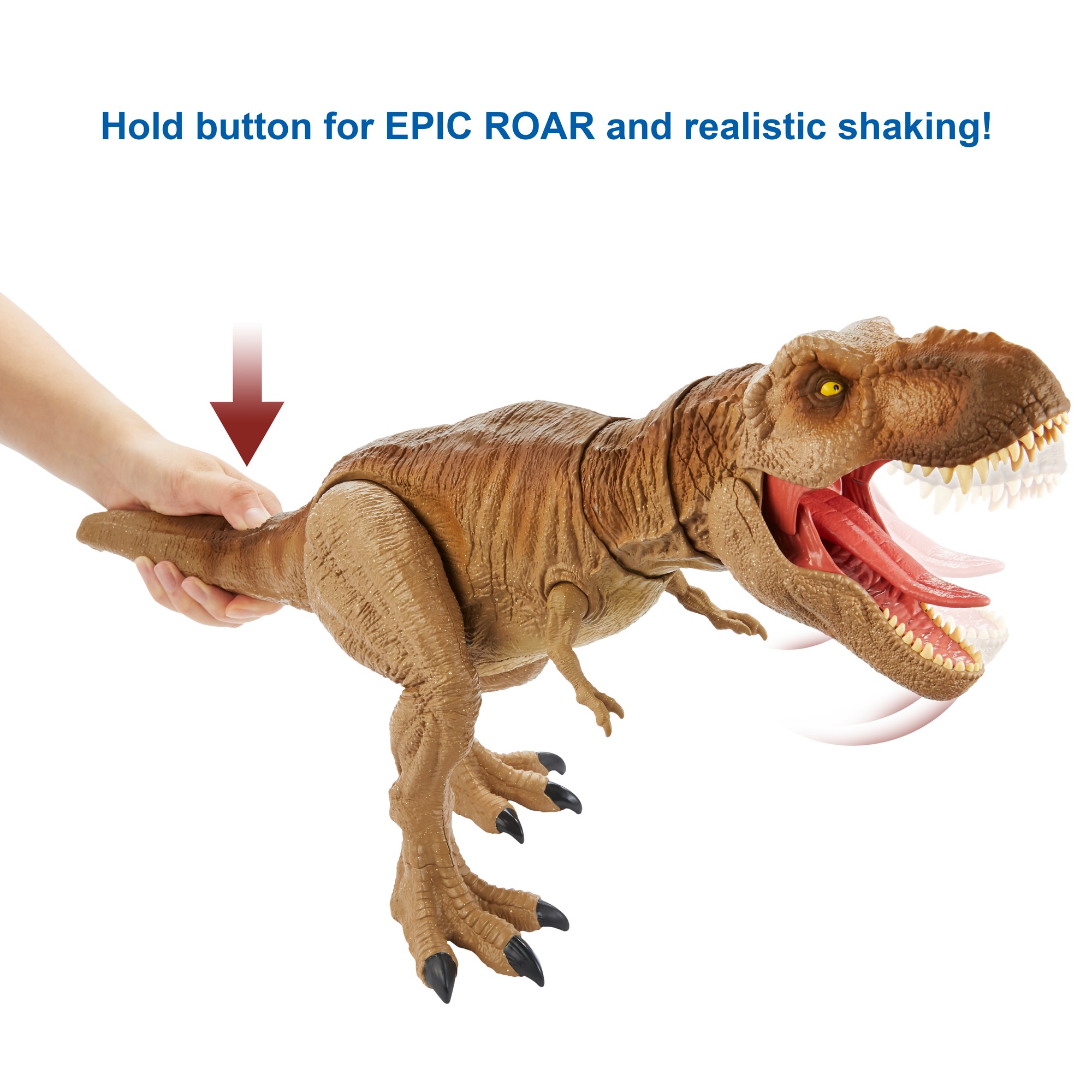 Jurassic World Camp Cretaceous Epic Roarin��� Tyrannosaurus Rex Large Action Figure, Primal Attack Feature, Sound, Realistic Shaking, Movable Joints; Ages 4 Years & Up - image 5 of 8