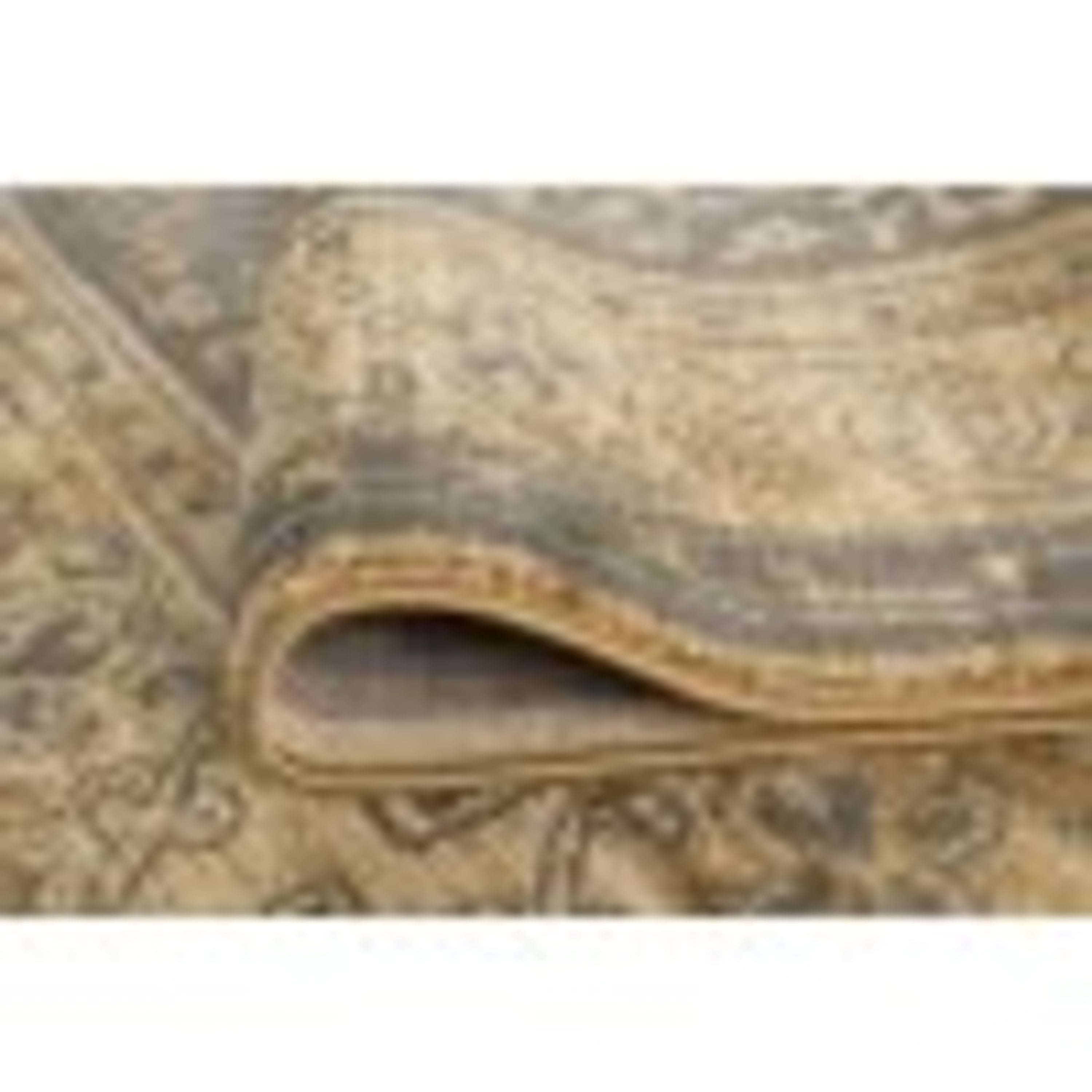 Sensation Transitional 5' Round Beige and Slate Blue Polypropylene Indoor Area Rug