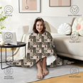 thumbnail image 4 of Wearable Blanket,Multicolor Bigfoot and Checkerboard Pattern Hooded Wearable Sherpa Blanket for Adults & Teens,Winter Poncho Shawl Wrap Cape Thick Warm,50"x60", 4 of 5