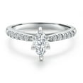 thumbnail image 3 of Gem Stone King 10K White Gold White Moissanite and Lab Grown Diamond Engagement Ring for Women | 0.70 Cttw | DEF Color | VVS-VS Clarity (Size 5), 3 of 6