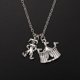 thumbnail image 2 of 2pcs Retro Clown Shape Necklace Circus Pendant Exquisite Carnival Necklace Jewelry Vintage Alloy Gift Ornaments, 2 of 3